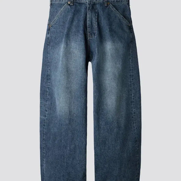 [BUNJANG] Hatching Room Wide Curve Jeans Washed Blue Size 5 / 해칭룸 와이드 커브 진 Washed Blue  5