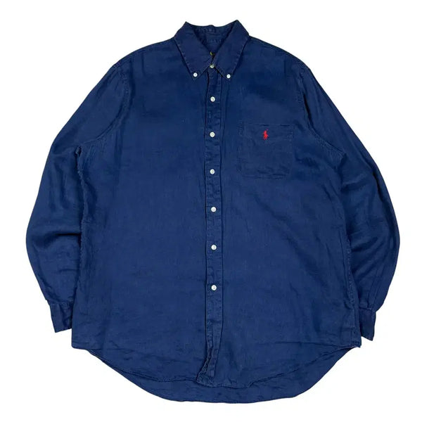 [BUNJANG] Polo Ralph Lauren Linen Shirt Navy / 폴로 랄프로렌 네이비 린넨 셔츠