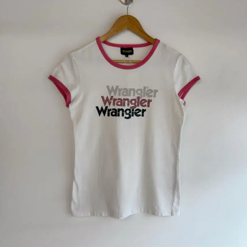 [BUNJANG] Wrangler Vintage Logo Ringer T-Shirt / 랭글러 빈티지로고 링거티셔츠