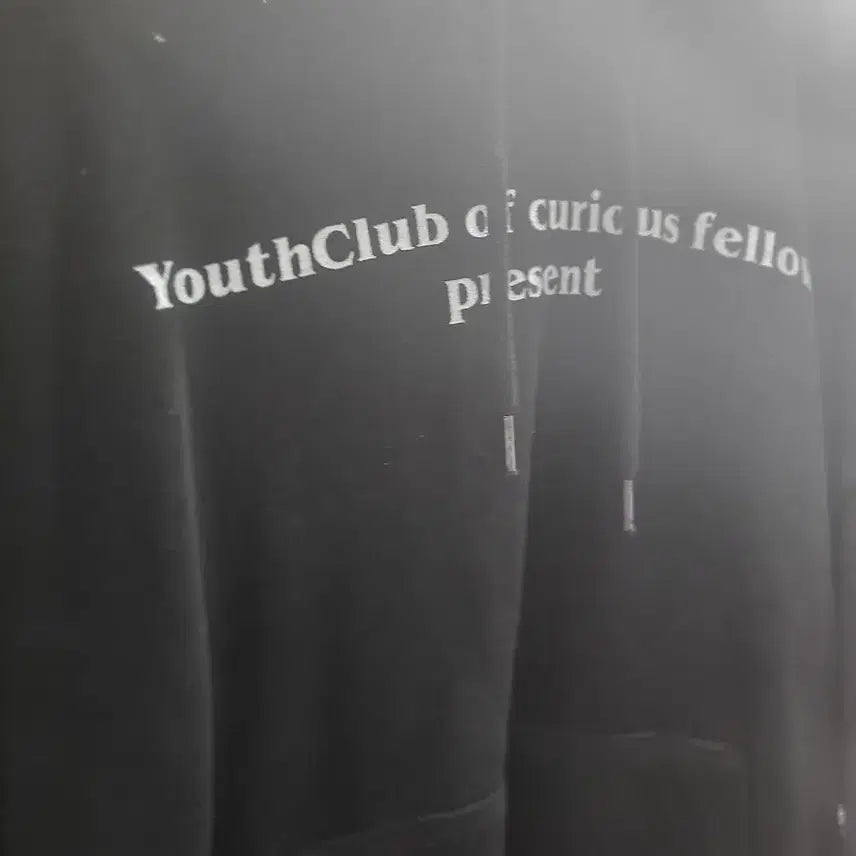 [BUNJANG] YouthClub of curious fellows Printing Hoodie Black / YouthClub of curious fellows 프린팅 후드티 블랙