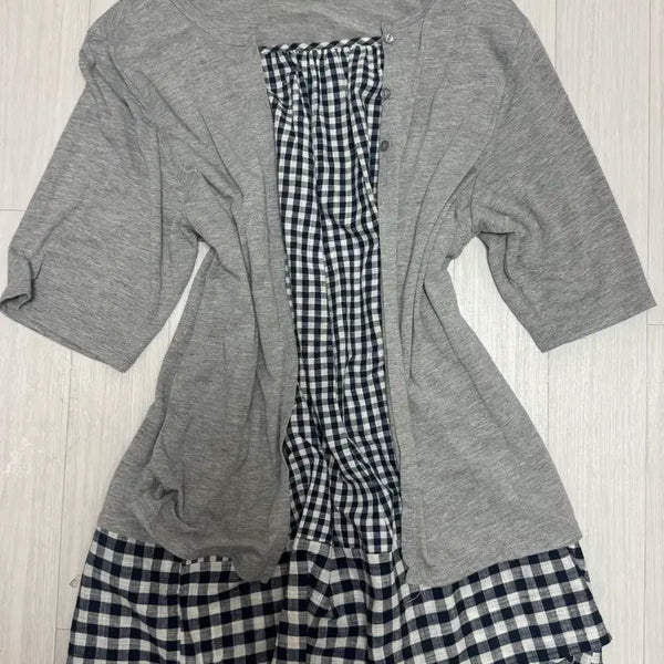 [BUNJANG] Mori Check One-Piece Dress / 모리 체크 바선생 그레이 네이비 체크 원피스 니혼진 대장카메몽글모리노가토