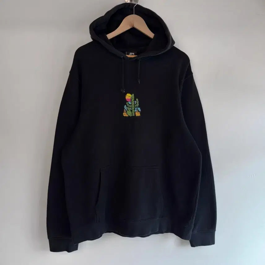 [BUNJANG] Stussy USA Embroidered Logo Sweat Hoodie XL / 스투시 루즈핏 USA 자수로고 스웻 후드
