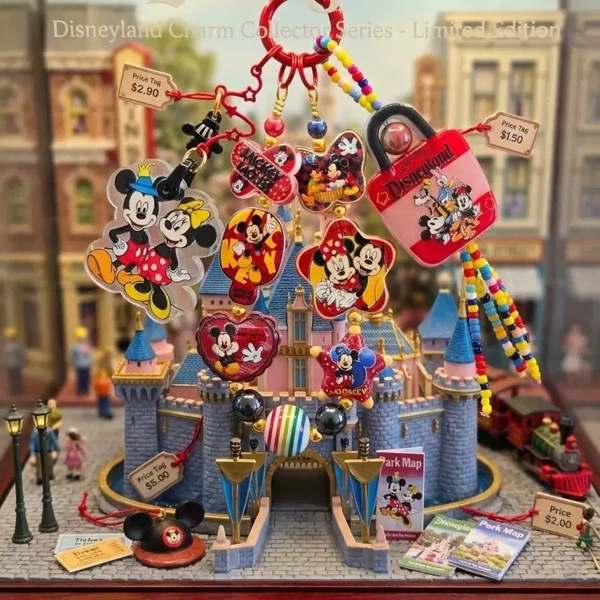 [BUNJANG] Disney Characters Themed Keychain with Charms / 디즈니랜드 키링