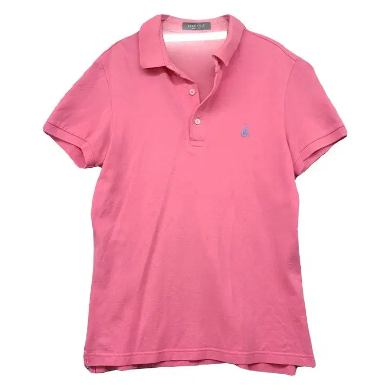 [BUNJANG] Beanpole Pink Logo Short Sleeve Polo Shirt Size 95 / 빈폴 핑크 로고 반팔 카라티 95