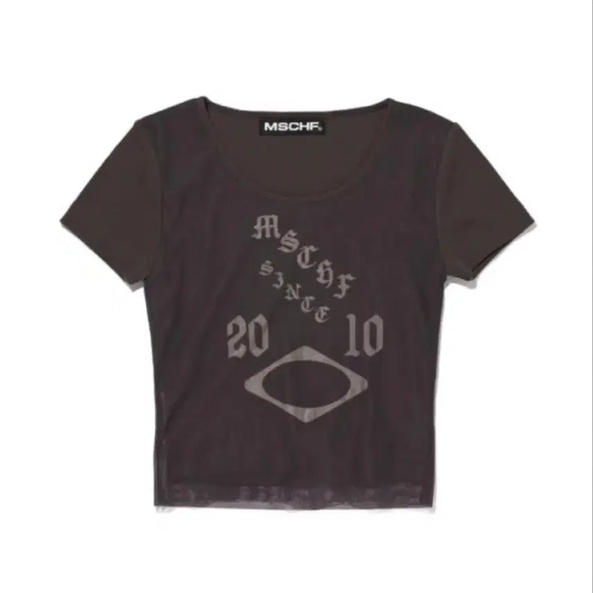 [BUNJANG] MSCHF Sheer Mesh Short Sleeve T-Shirt Charcoal / 미스치프 쉬어 메쉬 차콜 반팔티 M
