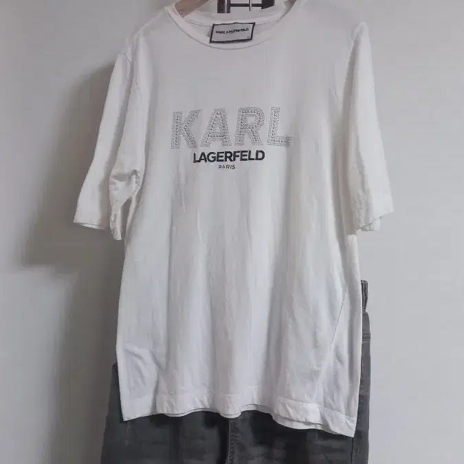 [BUNJANG] Karl Lagerfeld Cotton T-Shirt Size 77 / 칼라거펠트 면 티셔츠 77