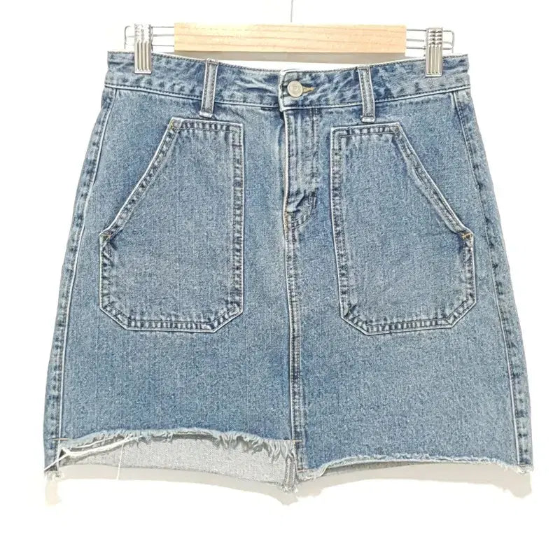 [BUNJANG] 8 Seconds Asymmetric Fringe Denim Skirt / 에잇세컨즈 언발 프린지 데님 스커트 M_S2313