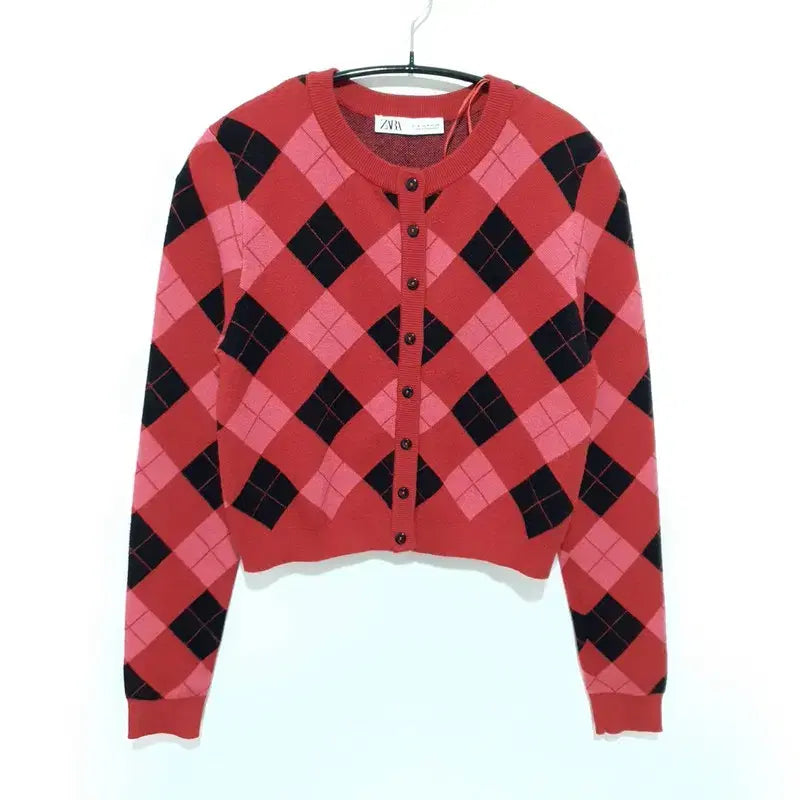 [BUNJANG] Zara Argyle Cardigan M / 자라 아가일 가디건 M_M2401