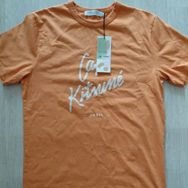 [BUNJANG] Maison Kitsuné Cafe Kitsuné Short Sleeve T-Shirt Orange / 메종키츠네 카페 키츠네 반팔티 오렌지