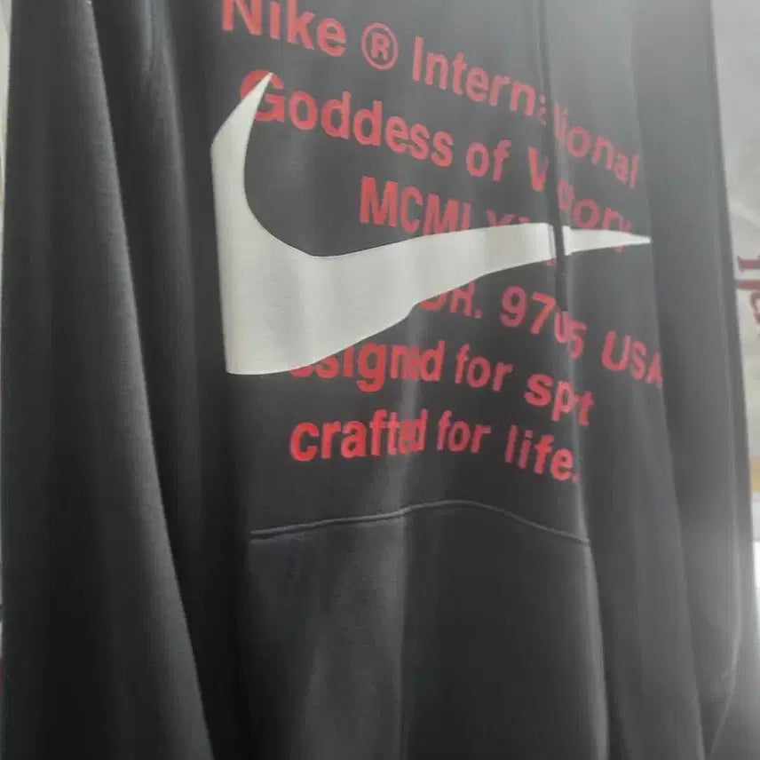[BUNJANG] Nike Swoosh Hoodie Black / 나이키 스우시 후드티 블랙