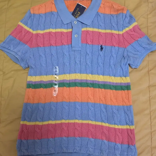 [BUNJANG] Polo Ralph Lauren Cable Knit Short Sleeve Top XL / 폴로 랄프 로렌 케이블 니트 반팔 탑