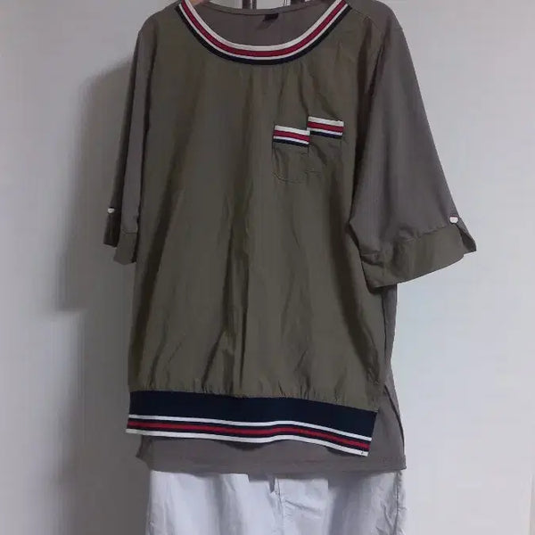 [BUNJANG] Khaki T-Blouse (Size 77-88) / 카키 티블라우스 77~88