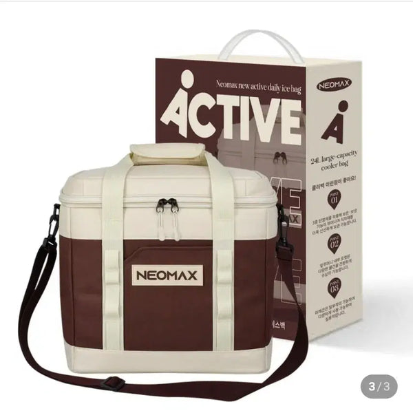 [BUNJANG] Neomax Active Daily Ice Bag 24L Brown/Ivory / [미개봉새상품] 네오맥스 엑티브 데일리 아이스백 24L 브라운/아이보리