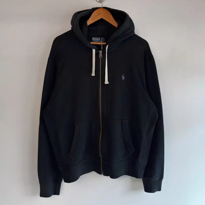 [BUNJANG] Polo Ralph Lauren 00s Black Oversized Sweat Hoodie Zip-Up XL / 폴로 랄프로렌 오버핏 00s 블랙 스웻 후드집업