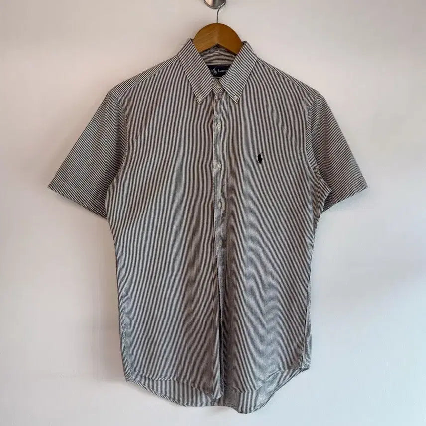 [BUNJANG] Polo Ralph Lauren Seersucker Stripe Relaxed Fit Half Sleeve Shirt / 폴로 랄프로렌 루즈핏 시어서커 스트라이프 하프 셔츠