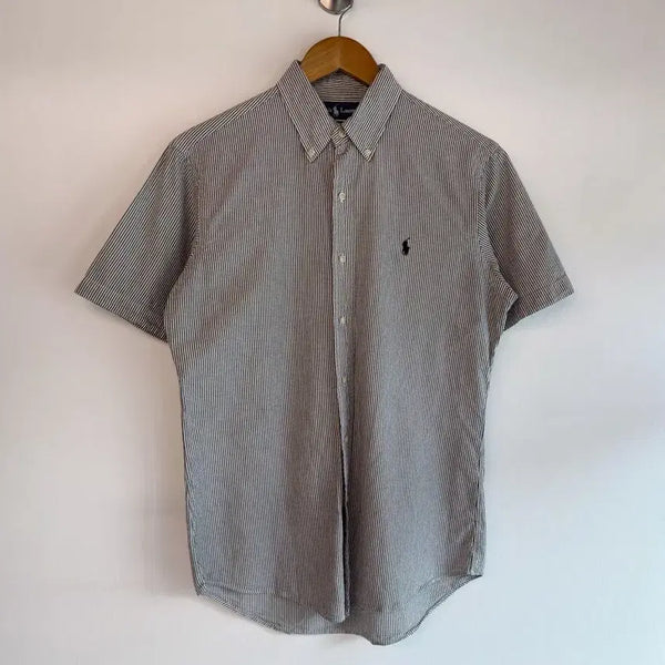 [BUNJANG] Polo Ralph Lauren Seersucker Stripe Relaxed Fit Half Sleeve Shirt / 폴로 랄프로렌 루즈핏 시어서커 스트라이프 하프 셔츠