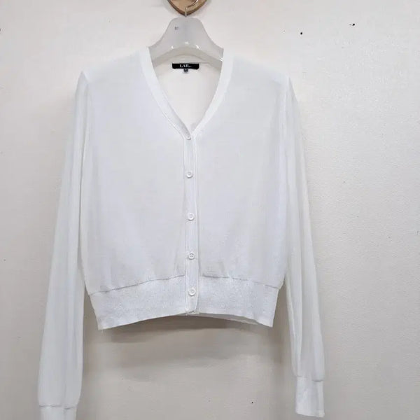 [BUNJANG] LAP White Knit Cardigan M / LAP니트가디건M