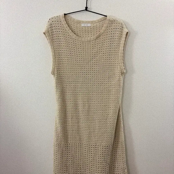 [BUNJANG] Time (Hansem) Sleeveless Knit Punched Knit Top / 한섬 타임time 노슬리브 니트 펀칭 니트 85F