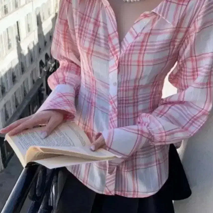[BUNJANG] Sour Cookies Limited Pink Check Shirt / 서쿠키 리미티드 핑크체크셔츠