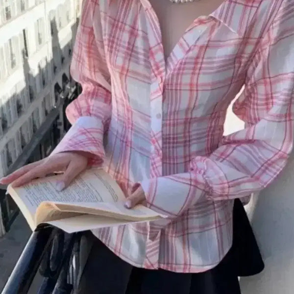 [BUNJANG] Sour Cookies Limited Pink Check Shirt / 서쿠키 리미티드 핑크체크셔츠