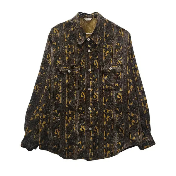 [BUNJANG] Bohemian Paisley Ethnic Multi-color Shirt (Free Size) / 보헤미안 페이즐리 에스닉 다채색 셔츠 F