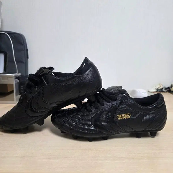 [BUNJANG] Yasuda Regaresta Pro 265 All Black Leather Football Boots / 야스다 리가레스타프로 265 올블랙