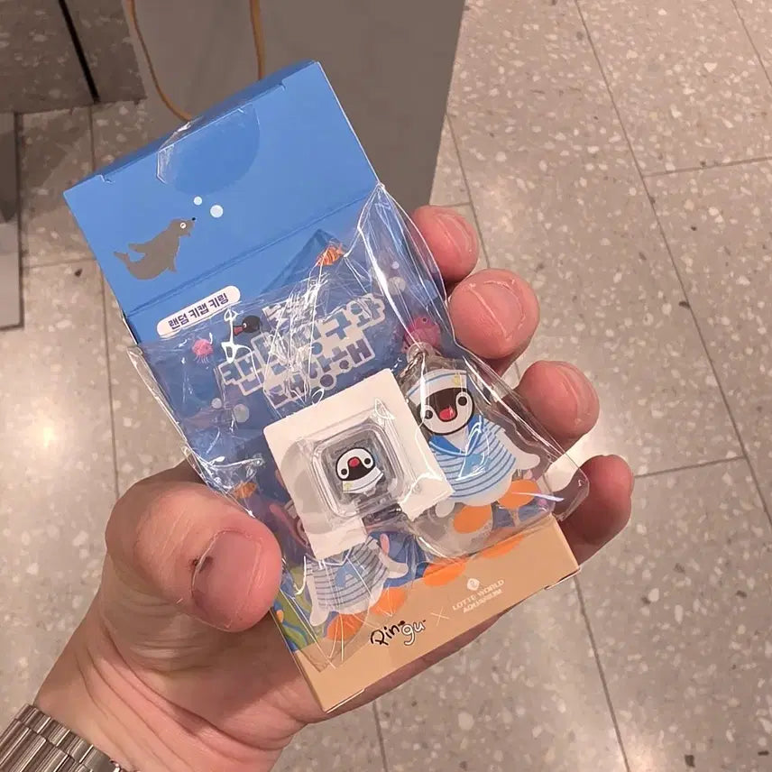 [BUNJANG] Lotte World Pingu & Pinga Keycap & Keyring Set / 롯데월드 아쿠아리움 핑구 키캡 핑가