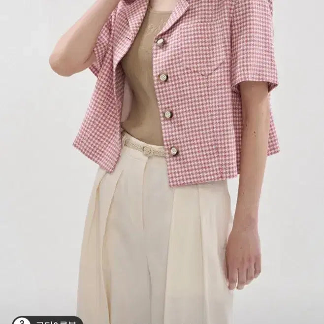 [BUNJANG] TIME Linen Blend Houndstooth Jacket / 타임 린넨 블렌드 하운드투스 자켓