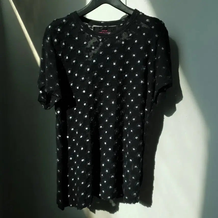 [BUNJANG] Comme Des Garçons Tricot Metallic Floral Sheer T-Shirt / Comme Des Garcons Metallic Sheer Tee