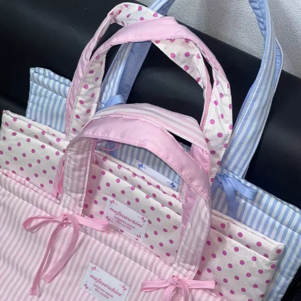 [BUNJANG] My Fave Archive Double Ribbon Fluffy Bag Blue / 마페아 마이페이브아카이브 더블 리본 플러피백 블루