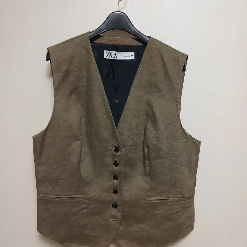 [BUNJANG] ZARA Linen Sleeveless Vest L / ZARA 자라 린넨 민소매 조끼 L