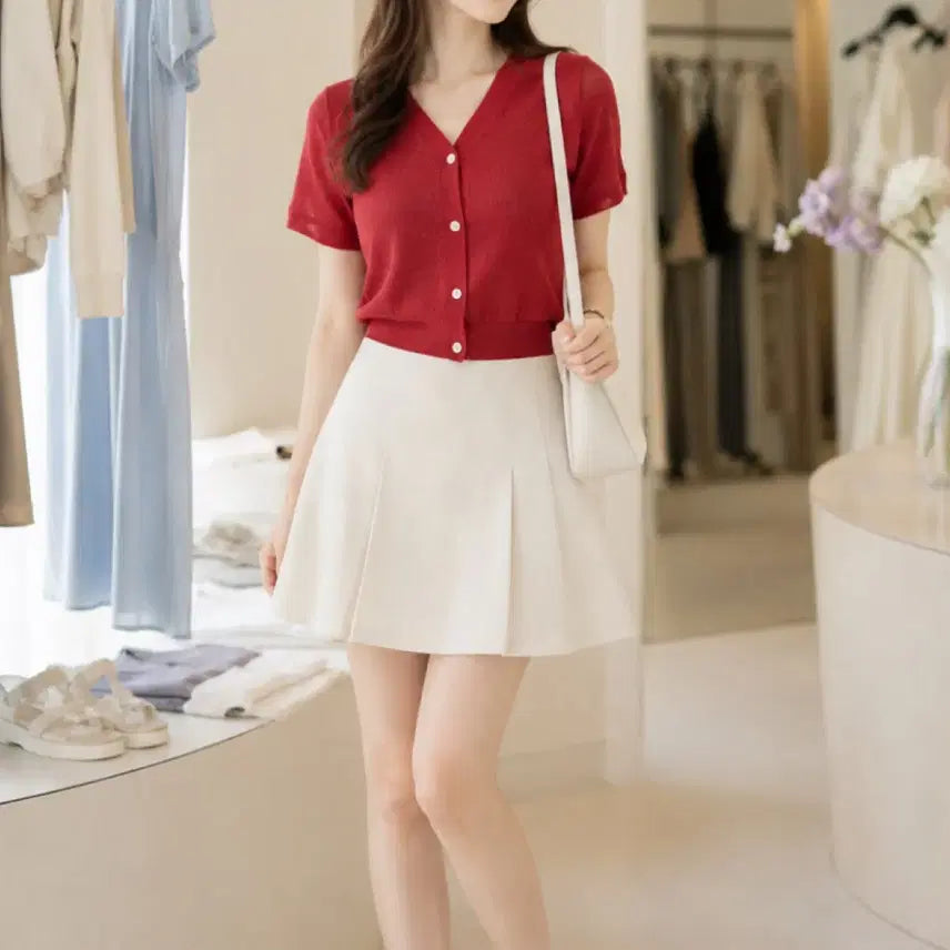 [BUNJANG] Band Waist Skirt White / 뒷밴딩 스커트 화이트 free