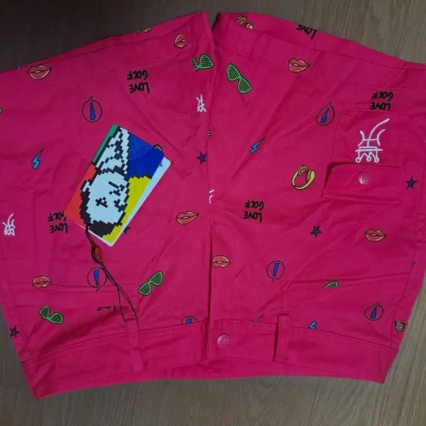 [BUNJANG] Castelbajac Lip & Sunglasses Pattern Golf Shorts / 까스텔바작 립앤선글라스 패턴 골프 반바지