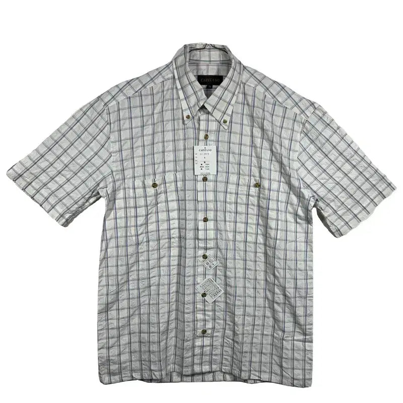 [BUNJANG] Check Pocket Short Sleeve Shirt [M] Vintage Workwear / 체크 포켓 반팔 셔츠 [M] 빈티지 남방 워크웨어