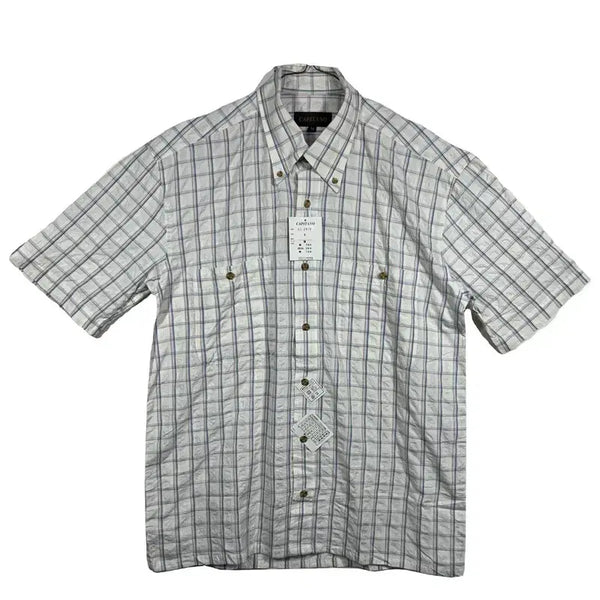 [BUNJANG] Check Pocket Short Sleeve Shirt [M] Vintage Workwear / 체크 포켓 반팔 셔츠 [M] 빈티지 남방 워크웨어