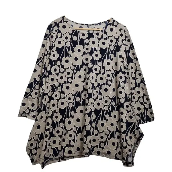 [BUNJANG] DONNEZ MOI Flower Pattern Boxy Fit Short Sleeve T-Shirt / DONNEZ MOI 플라워 패턴 박시핏 반팔 티 [M]