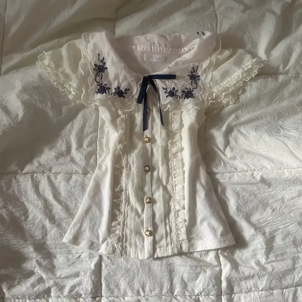 [BUNJANG] Lizlisa Mori Sawako Hagumi Blouse / lizlisa 리즈리사 블라우스 모리 블라우스 사와코 하구미 리즈리사레어