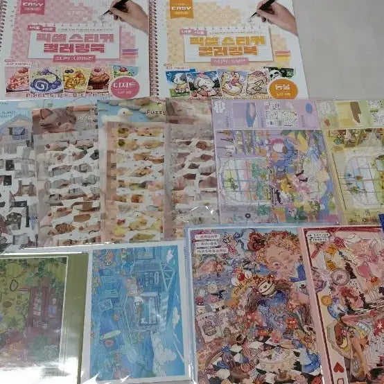 [BUNJANG] Stipick Pixel Sticker Book Set (2 types) + 3D Deco Stickers (12 pcs) Bundle / 택포) 스티픽 픽셀스티커북2종+3d방꾸미기스티커 12개 일괄