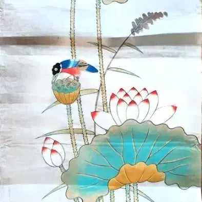 [BUNJANG] Traditional Minhwa 'Yeonhwawonangdo' (Peony and Mandarin Ducks Painting) / [귀중/전통 민화] 연화원앙도 (인테리어/액자용, 110,36.5)