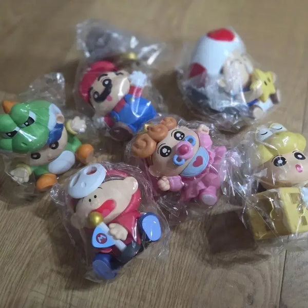 [BUNJANG] Crayon Shin-chan & Mario 6-Figure Set / 짱구 마리오 피규어 6종 세트