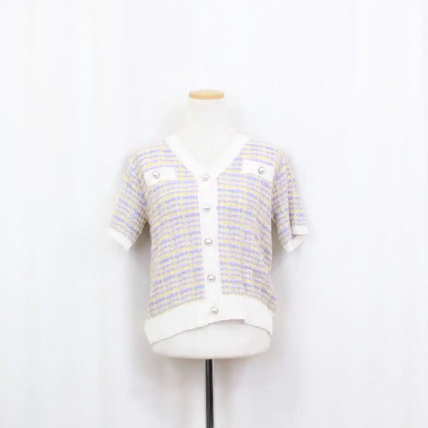 [BUNJANG] THE IZZAT Women's Tweed Short-Sleeve Cardigan / [정품] 더아이잗 여성 트위드 반팔 가디건 (F) 상상샵