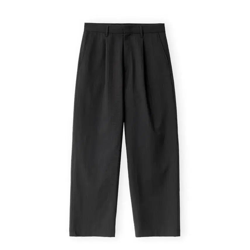 [BUNJANG] Brown Yak 26ss Wool One-Tuck Trousers Black Stripe / [4]브라운야드 26ss 울 원턱 트라우저 블랙 스트라이프 새제품