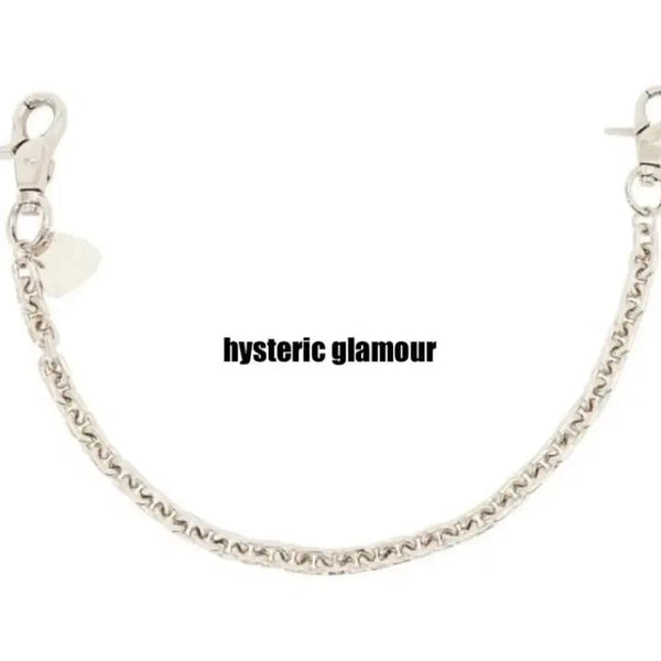[BUNJANG] Hysteric Glamour Silver Chain Keychain (Guitar Pick) / 히스테릭글래머 실버 체인 키링 (기타 피크) 바지 체인