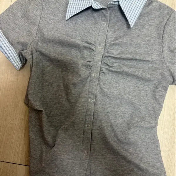 [BUNJANG] 8seconds Shirt Panel Colorblock Cardigan (Size M) / (새상품)에잇세컨즈 셔츠배색 가디건 (사이즈M)