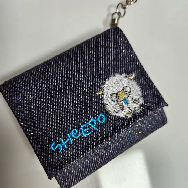 [BUNJANG] Vintage Denim Coin Purse Glitter Wallet / 고전 데님 동전지갑 글리터 지갑 데님지갑 고전문구