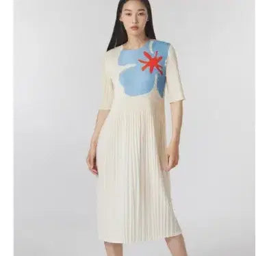 [BUNJANG] Pleats Me Flower Pattern Pleated Dress Free Size New Authentic / 플리츠미 플라워패턴 플리츠 원피스 프리사이즈 새상품 정품