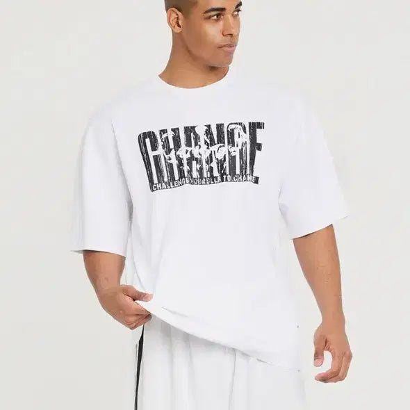 [BUNJANG] HDEX Change Oversized Short-Sleeve T-Shirt L White / HDEX 체인지 오버핏 반팔 티셔츠 L 화이트