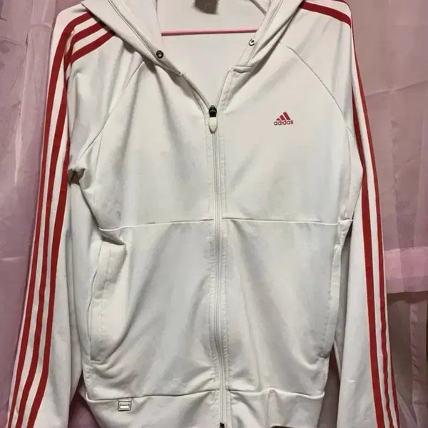 [BUNJANG] Adidas White Red Track Top Jersey / 아디다스 흰빨 후드집업 플락 트랙탑 져지 빨강 흰색