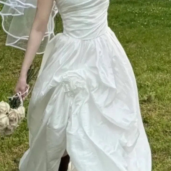 [BUNJANG] Tube Top Wedding Dress for Self-Wedding Photoshoot / 튜브탑 웨딩드레스 셀프 웨딩~