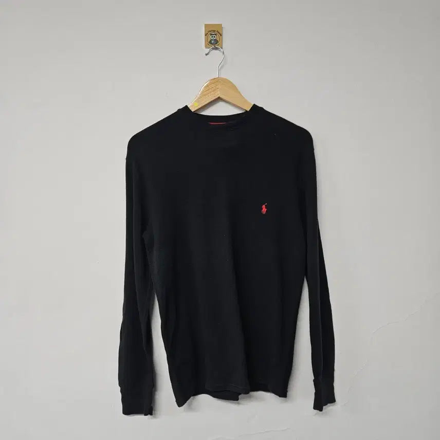 [BUNJANG] Polo Ralph Lauren Black Waffle Sweatshirt / [S] 폴로 랄프로렌 블랙 와플 맨투맨